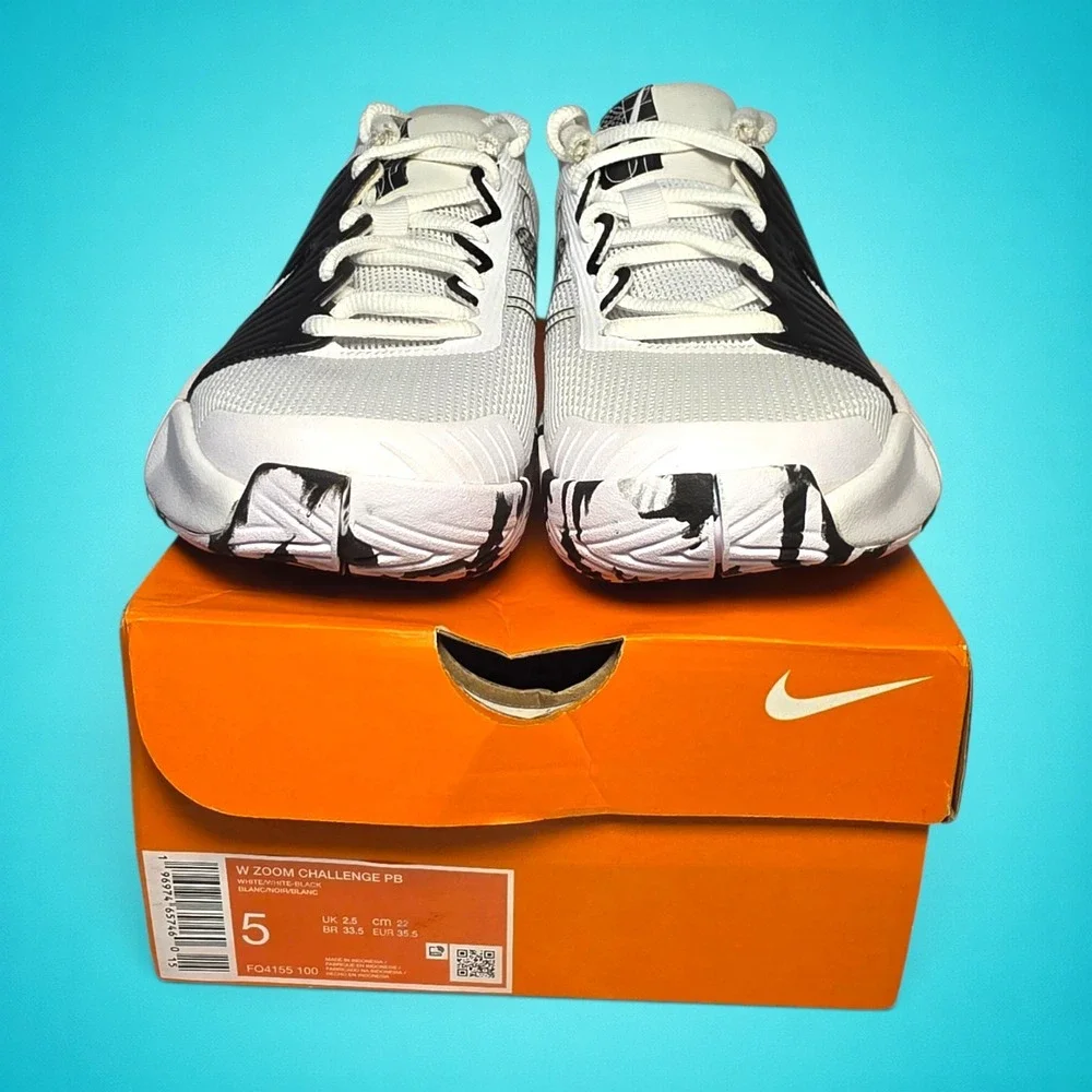 Women's Nike Air Zoom Challenge Pickleball Black/White Shoes FQ4155 100, Size 5
